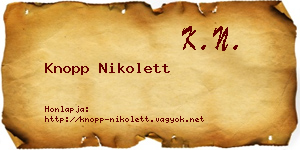 Knopp Nikolett névjegykártya