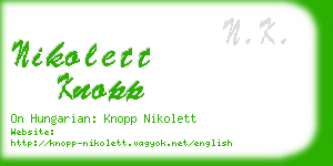 nikolett knopp business card